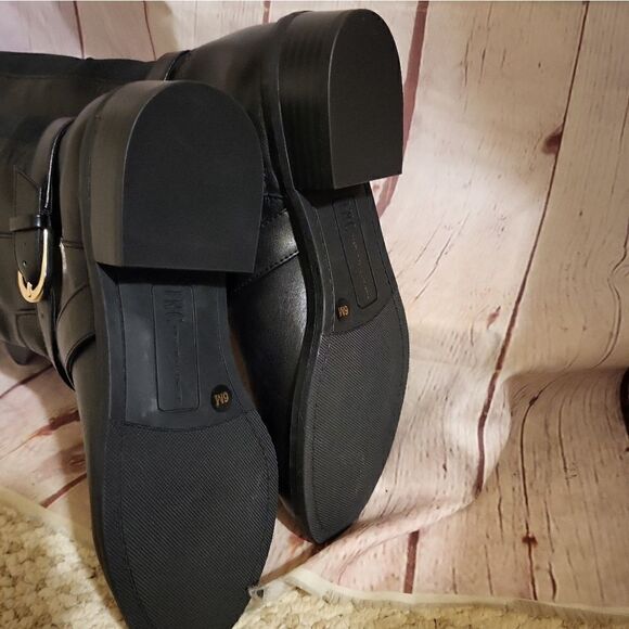 NWT INC "Fadora" Black Leather Knee High Riding Boots w/Nailhead Trim Sz 6M - Picture 11 of 11